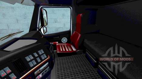 Negro y rojo interior Volvo para Euro Truck Simulator 2