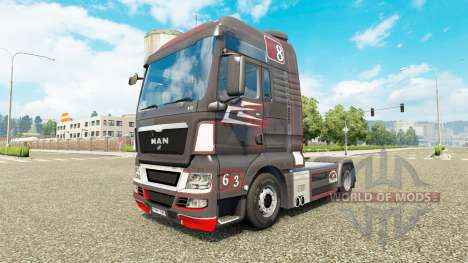 Gris Rojo de piel para HOMBRE camión para Euro Truck Simulator 2