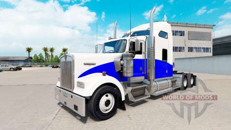 Ola azul de la piel para el Kenworth W900 tracto para American Truck Simulator