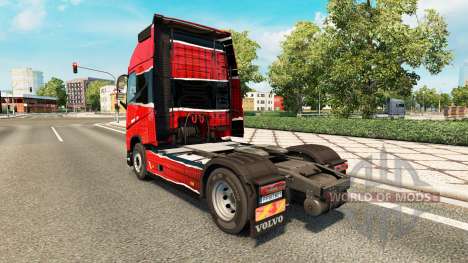 Piel Piel Rojo Negro en Volvo trucks para Euro Truck Simulator 2