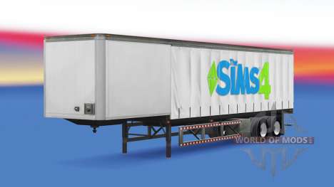La piel de Los Sims 4 en una cortina semi-remolq para American Truck Simulator
