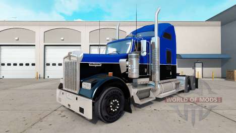 Piel de color Negro y Azul en el camión Kenworth para American Truck Simulator
