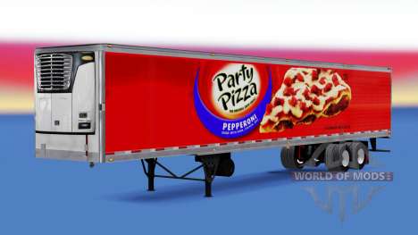 Refrigerado semi-remolque Fiesta de Pizza para American Truck Simulator