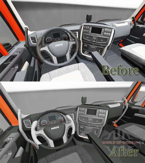 Interior de la nueva tractoras Iveco para Euro Truck Simulator 2