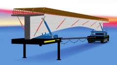 El remolque-disolución con una carga de puente de hormigón para American Truck Simulator