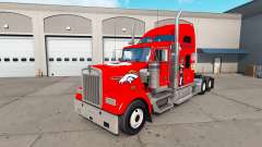 La piel de los Denver Broncos en el camión Kenworth W900 para American Truck Simulator