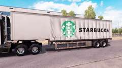 Curtain semitrailer Starbucks para American Truck Simulator