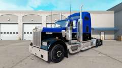 Piel de color Negro y Azul en el camión Kenworth W900 para American Truck Simulator