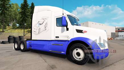 La piel Bocetos de los Autos en el tractor Peterbilt para American Truck Simulator