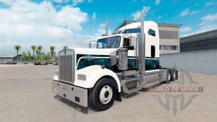 La piel Personalizado Azul Nuevo camión Kenworth W900 para American Truck Simulator