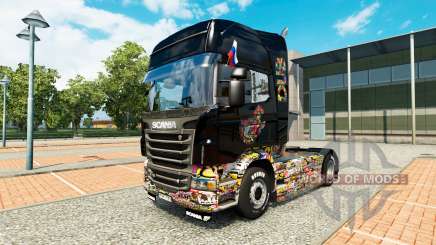 La piel de la etiqueta Engomada de la Bomba en camiones Scania para Euro Truck Simulator 2