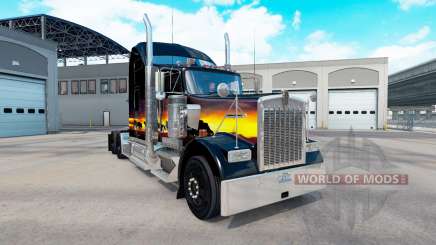La piel de la puesta de sol en el camión Kenworth W900 para American Truck Simulator