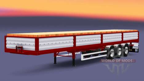 Plataforma semi remolque con una carga de ladril para Euro Truck Simulator 2