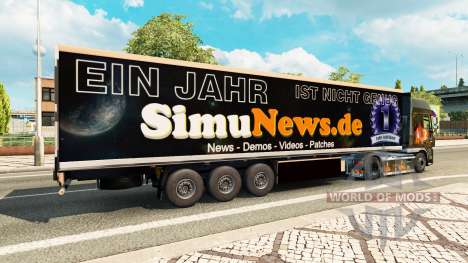 La piel SimuNews en el remolque para Euro Truck Simulator 2