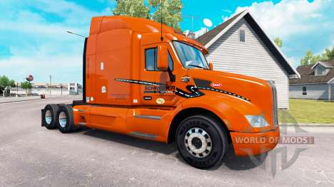 La piel Schneider Nacional sobre camión Peterbil para American Truck Simulator