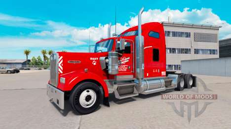 Heartland Express de la piel [rojo] camión Kenwo para American Truck Simulator