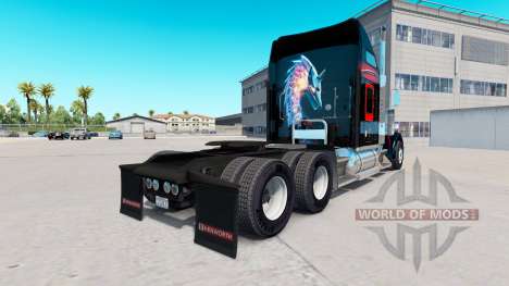Skin Bitdefender tractor Kenworth W900 para American Truck Simulator