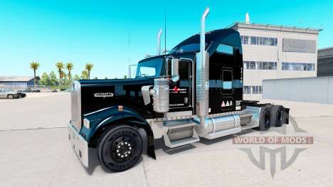 La piel Stevens Transporte en camión Kenworth W9 para American Truck Simulator