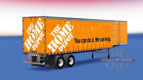 Cortina semirremolque Home Depot para American Truck Simulator