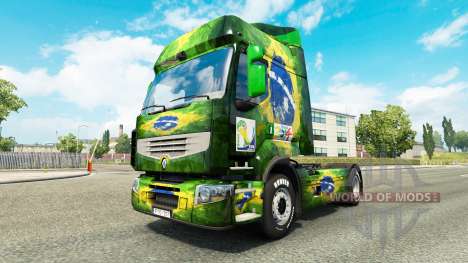 La piel de Brasil 2014 para tractor Renault para Euro Truck Simulator 2