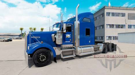 La piel YRC Freight en el camión Kenworth W900 para American Truck Simulator