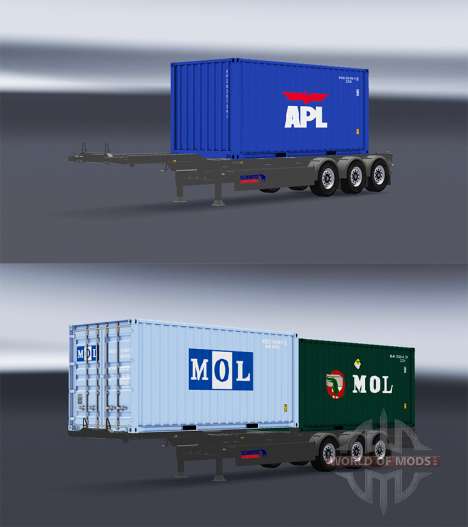 Semi camiones y contenedores v1.1 para American Truck Simulator