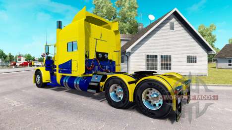 La piel de color Amarillo y Azul para el camión  para American Truck Simulator
