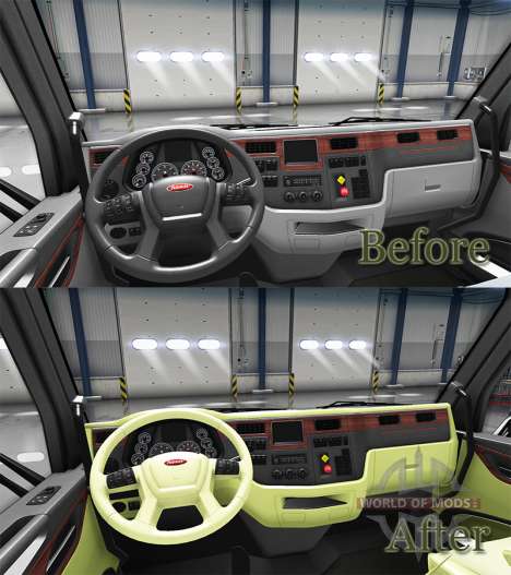 Crema de interior Peterbilt 579 para American Truck Simulator