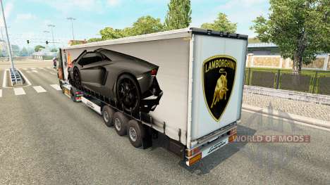 La piel Lamborghini Aventador en el trailer para Euro Truck Simulator 2
