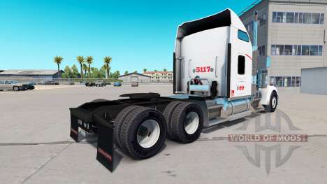 La piel Heartland Express, [blanco] camión Kenwo para American Truck Simulator