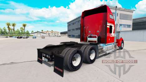 La piel de color Rojo y Crema en el camión Kenwo para American Truck Simulator