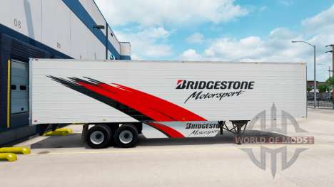Bridgestone de la piel en el remolque refrigerad para American Truck Simulator