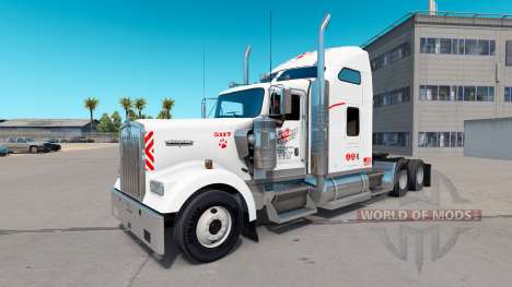 La piel Heartland Express, [blanco] camión Kenwo para American Truck Simulator