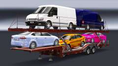 Semi remolque-carro transportador con Audi y Ford para Euro Truck Simulator 2