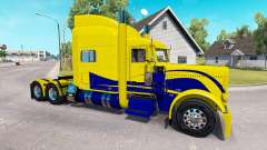 La piel de color Amarillo y Azul para el camión Peterbilt 389 para American Truck Simulator
