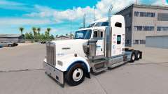 La piel Celadón de la Logística en el camión Kenworth W900 para American Truck Simulator