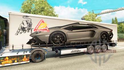 La piel Lamborghini Aventador en el trailer para Euro Truck Simulator 2