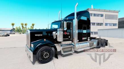 La piel Stevens Transporte en camión Kenworth W900 para American Truck Simulator