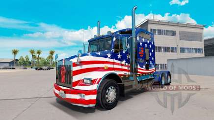 La piel de la Bandera de estados UNIDOS tractor en un Kenworth T800 para American Truck Simulator