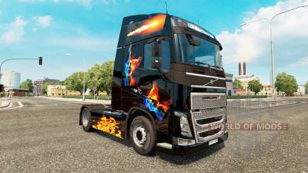 Fuego en la piel para camiones Volvo para Euro Truck Simulator 2