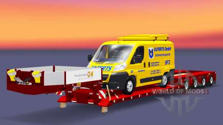 Bajo la cama de arrastre de la Muñeca con una camioneta de carga para Euro Truck Simulator 2
