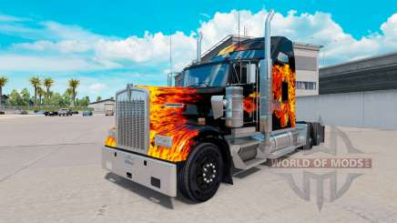 La piel de los Tigres En Llamas en el camión Kenworth W900 para American Truck Simulator