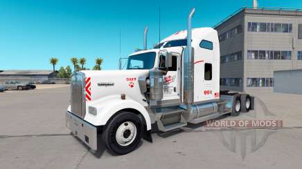 La piel Heartland Express, [blanco] camión Kenworth para American Truck Simulator