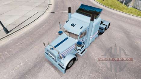 Piel blanco-Azul de las franjas por el camión Pe para American Truck Simulator