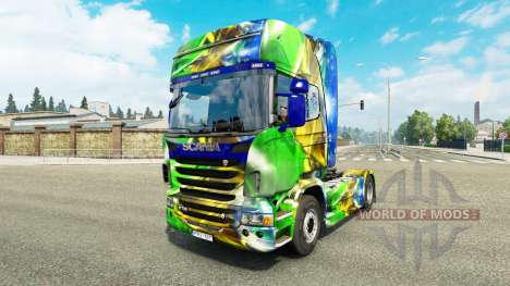 La piel de Brasil 2014 para Scania camión para Euro Truck Simulator 2