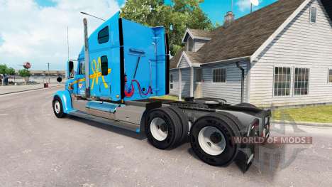 La piel de a&R en el camión Freightliner Coronad para American Truck Simulator