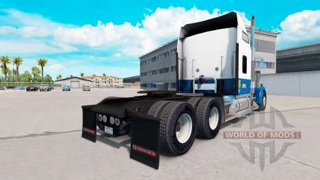 La piel Azul-blanco-camiones Kenworth W900 para American Truck Simulator