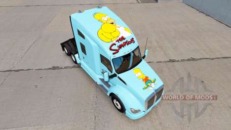 La piel de Los Simpsons en un Kenworth tractor para American Truck Simulator