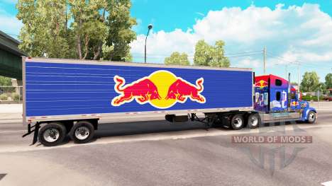 La piel de Red Bull en el semirremolque-el refri para American Truck Simulator