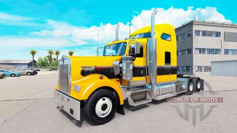 Piel de Oro Negro en el camión Kenworth W900 para American Truck Simulator